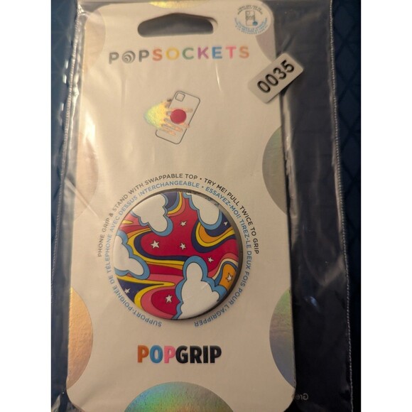 Popsocket Retro Rainbow Psychedelic Clouds Star PopGrip Phone Grip Stand - Picture 1 of 2